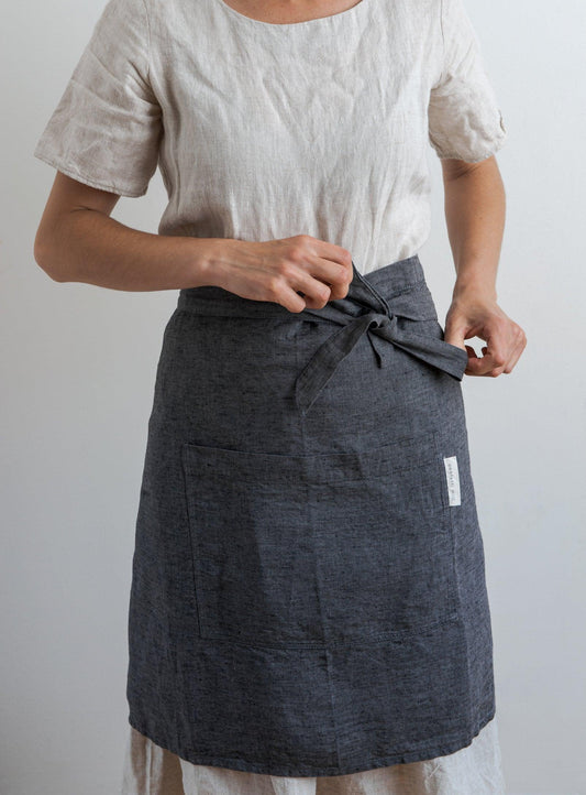 Half-linen apron | Anthracite