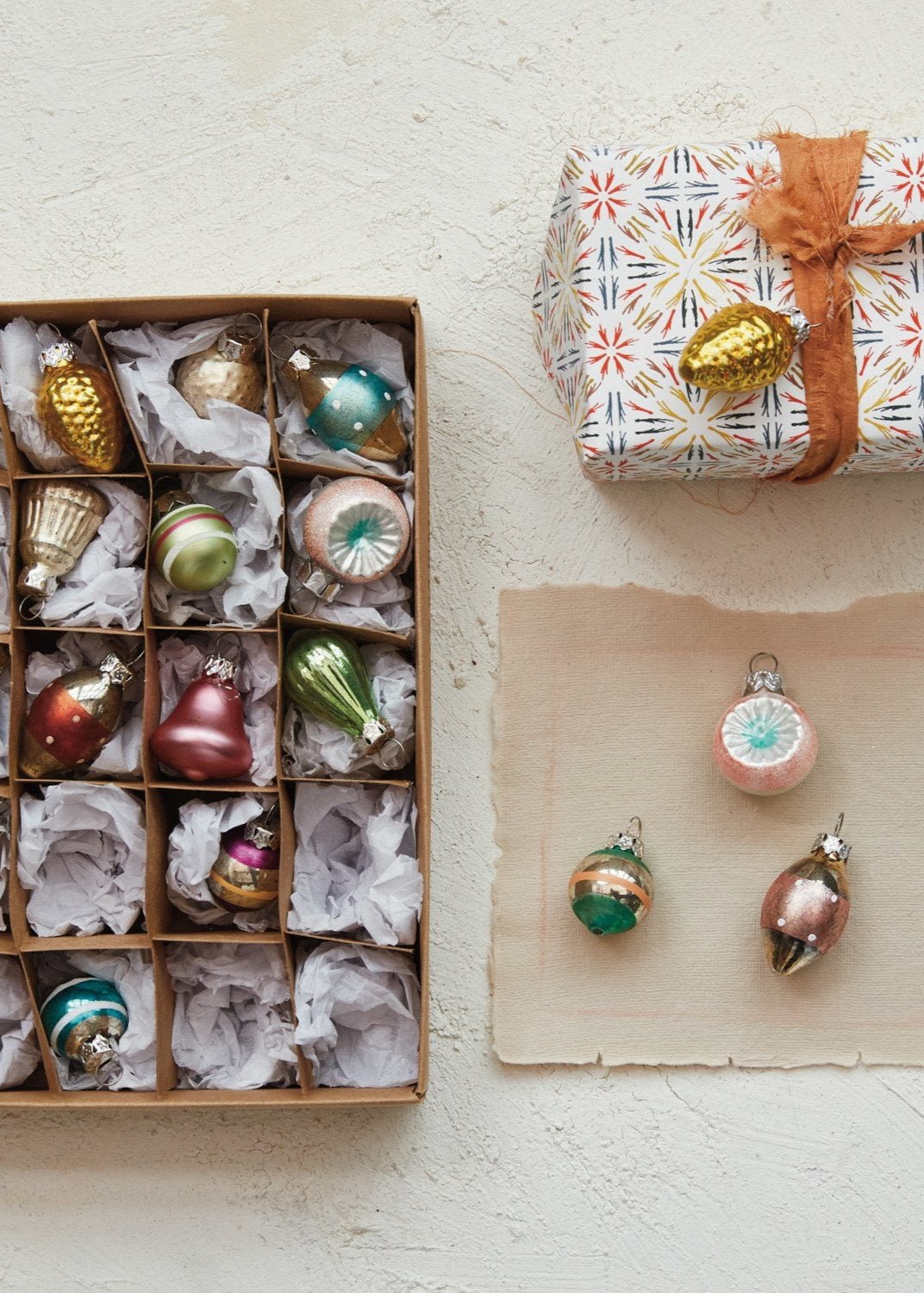 Ornements en verre peints à la main | Coffret de 20