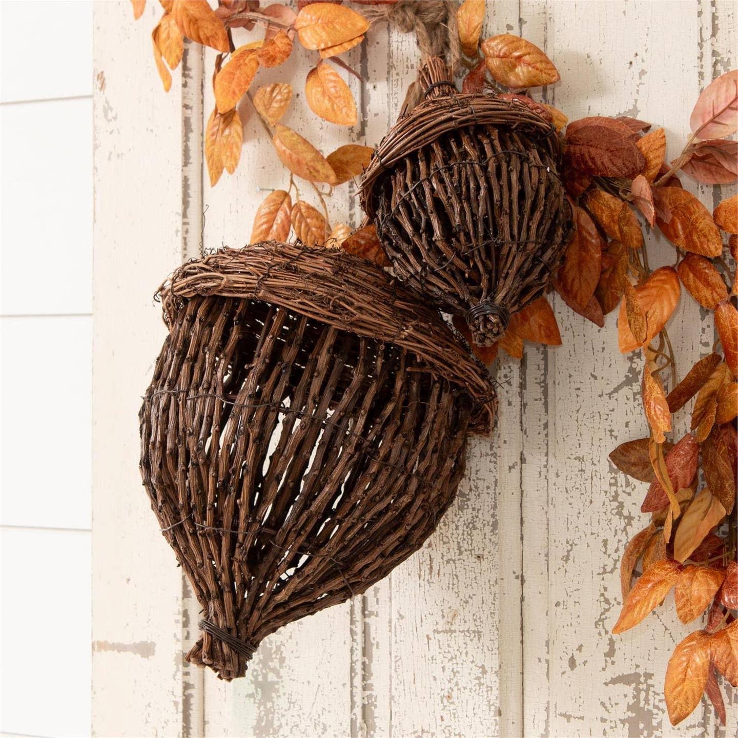 Déco en vigne tressés à la main | Lot de 2