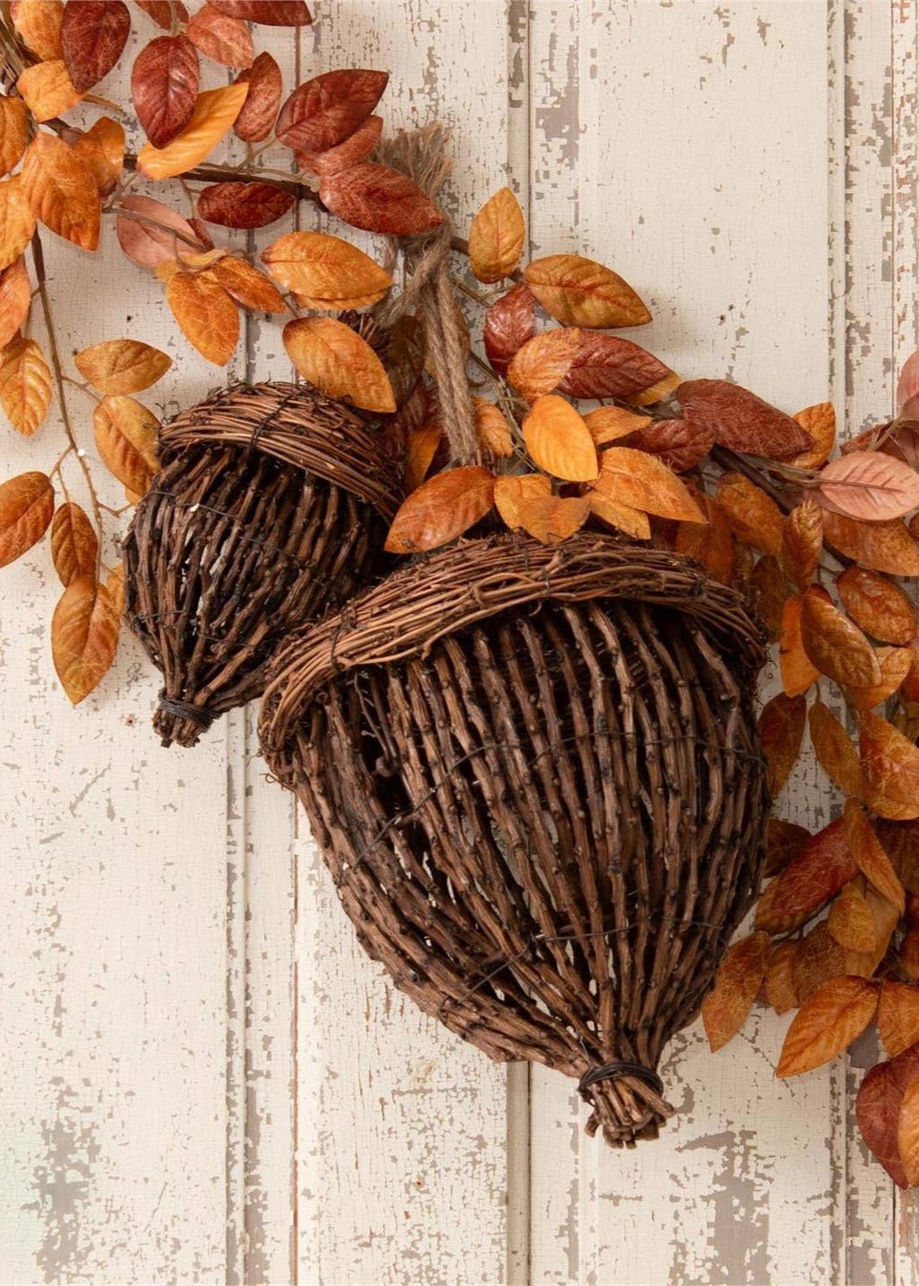 Déco en vigne tressés à la main | Lot de 2