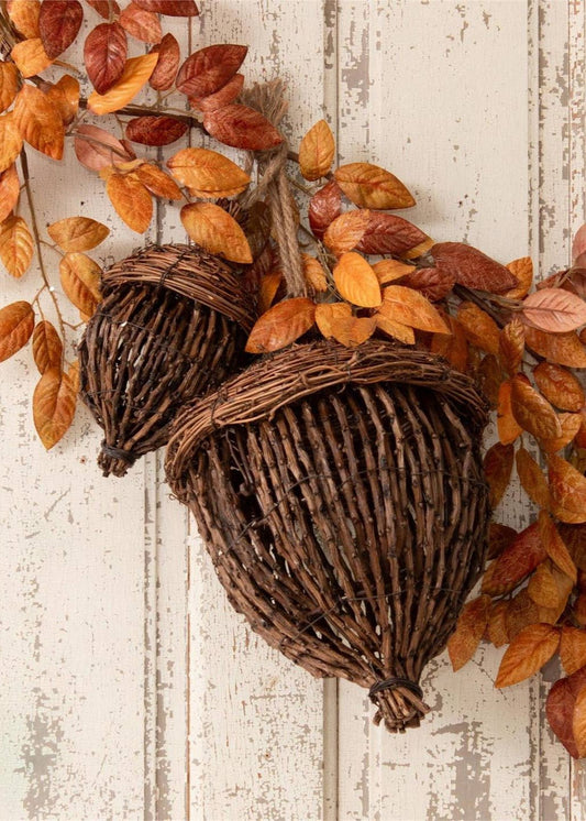 Déco en vigne tressés à la main | Lot de 2