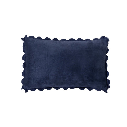Coussin rectangulaire bleu marin en suédine Ivory