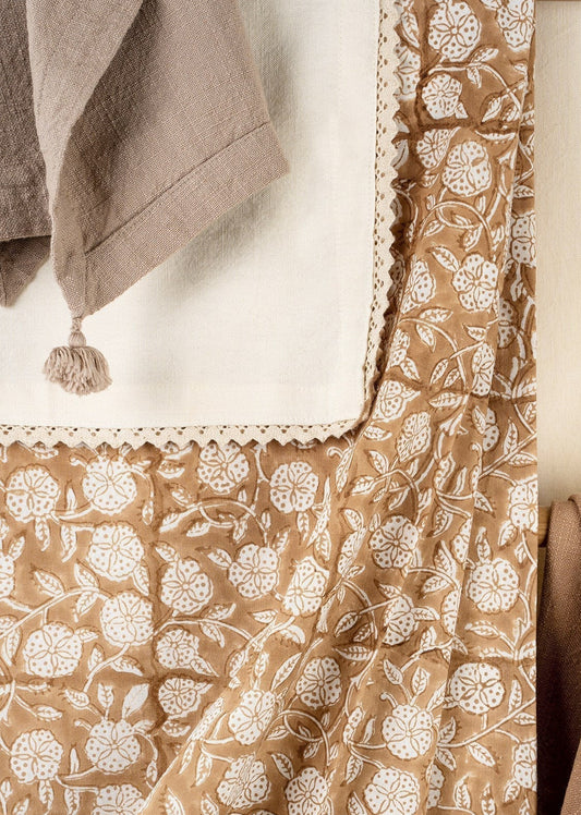 Serviettes en dentelle Maeve beige | Lot de 4