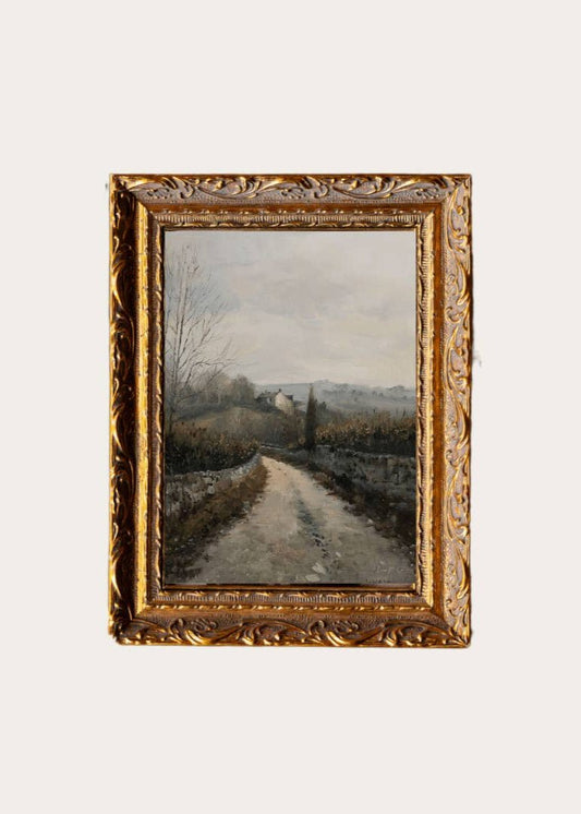 Tableau encadré en métal doré de style français | Matin brumeux