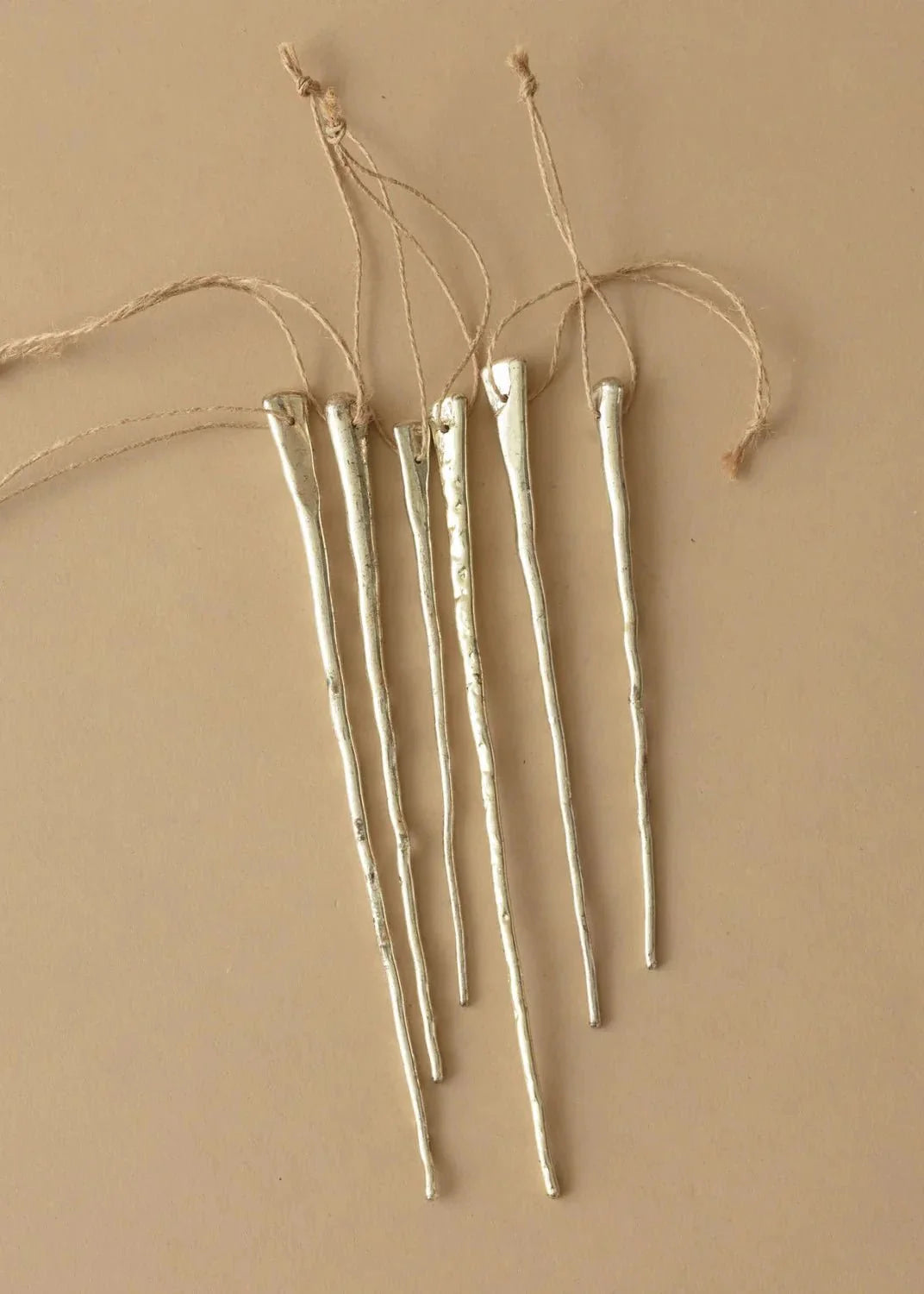 Ornements en verre argent en forme de glaçons | Lot de 6