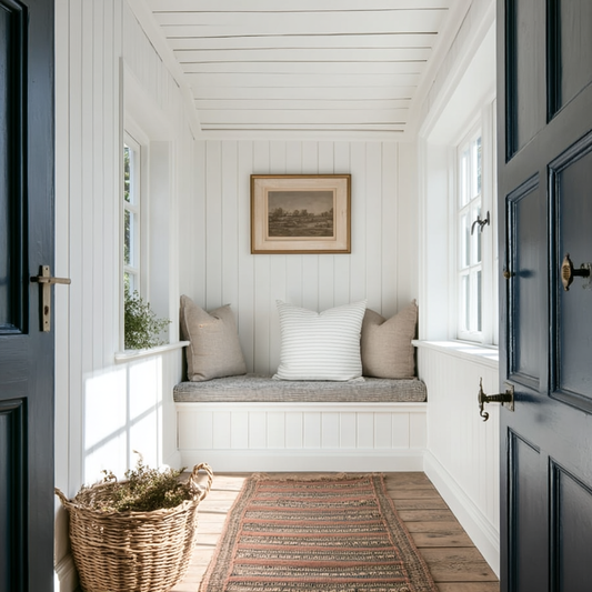Housse de coussin Magnolia |  Lin blanc ligné