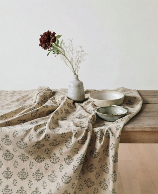 Nappe imprimée à la main Sylvia | Impression blocs