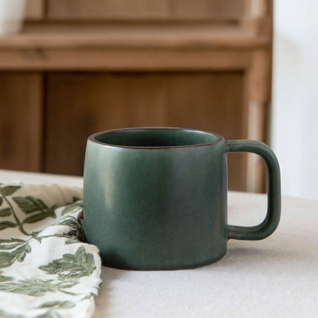 Tasse en grès artisanal Mosswood – Style nature & forêt