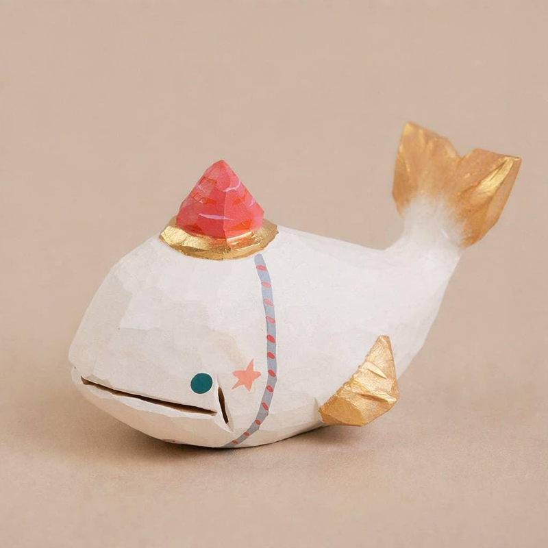 Figurine Baleine festive | Sculptée à la main