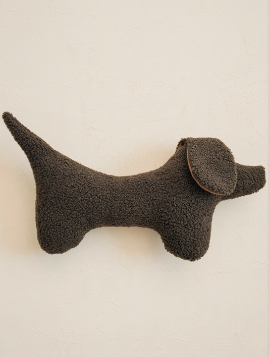 Coussin Peluche Teckel BILLY | Chocolat
