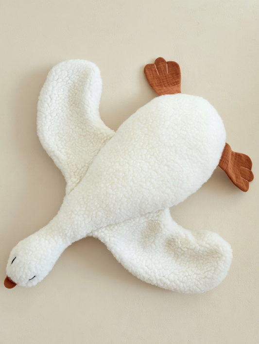 Peluche oie en sherpa douce