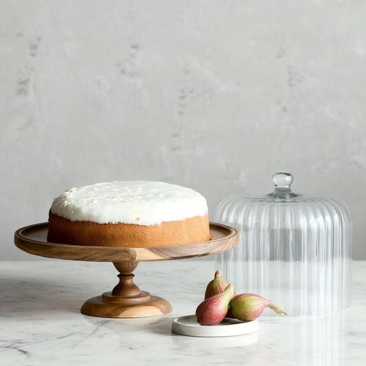 Cloche en verre cannelé