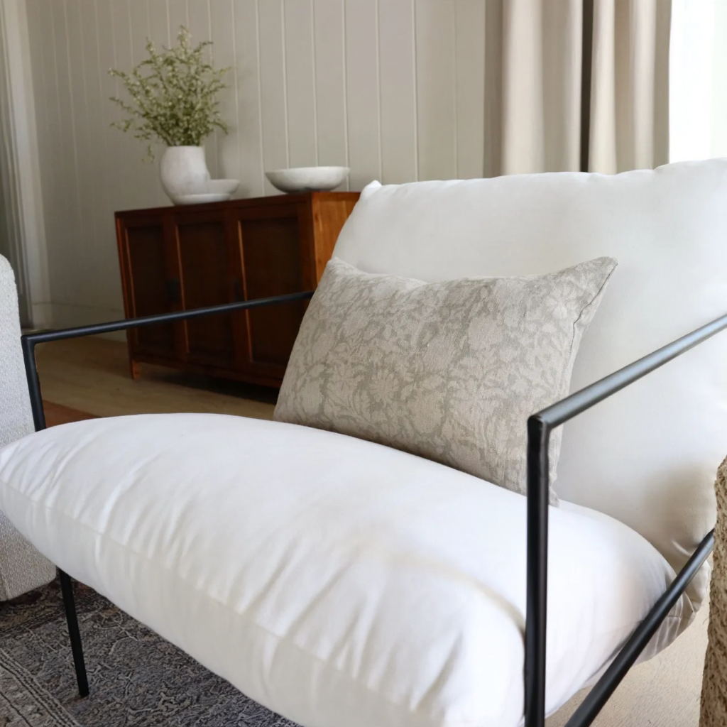 Housse de coussin Augustine |  Imprimée à la main motif laurier