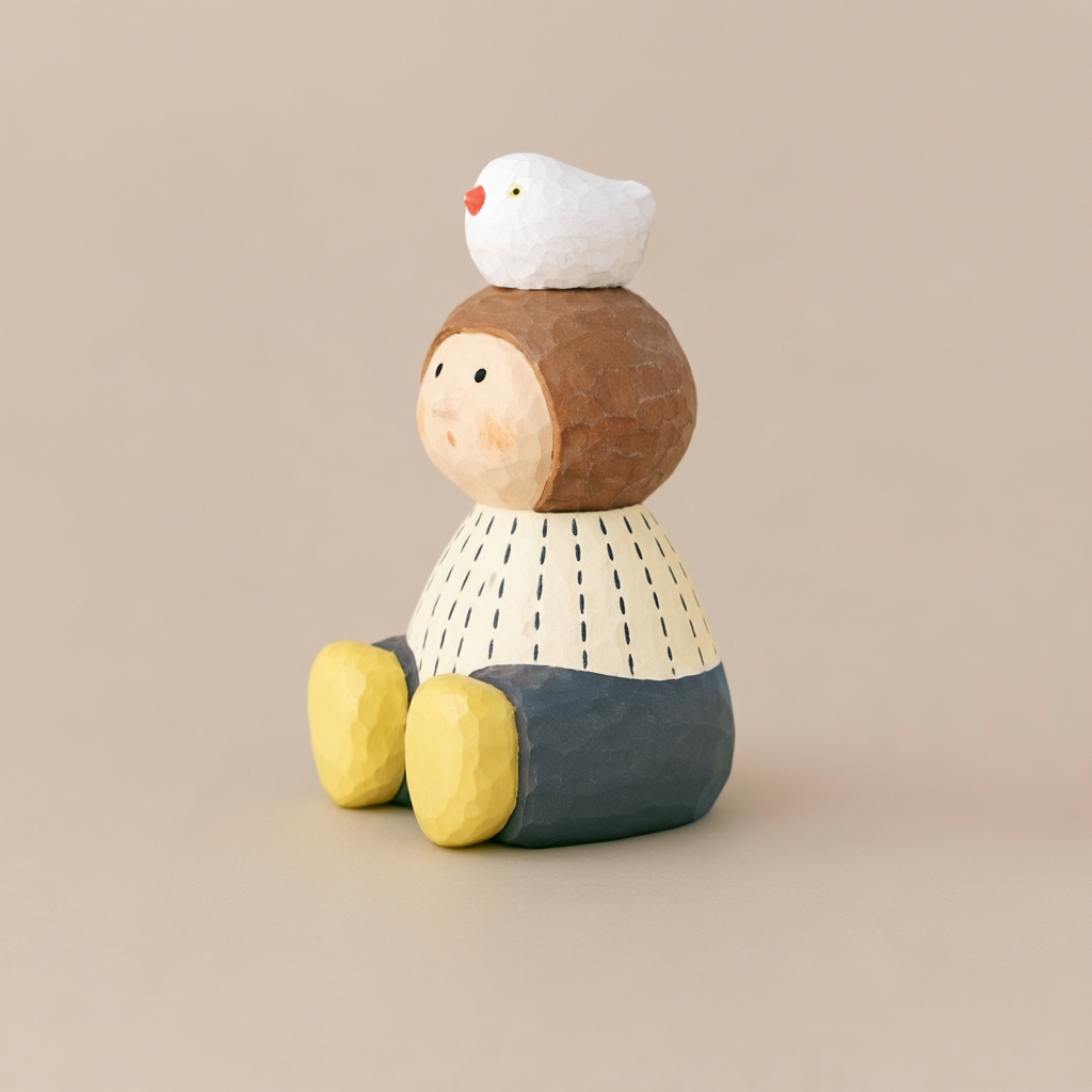 Figurine Oscar et Pilou | Sculptée à la main