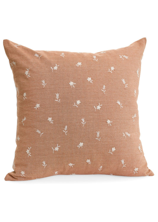Coussin brodé rose pâle | Misty pink