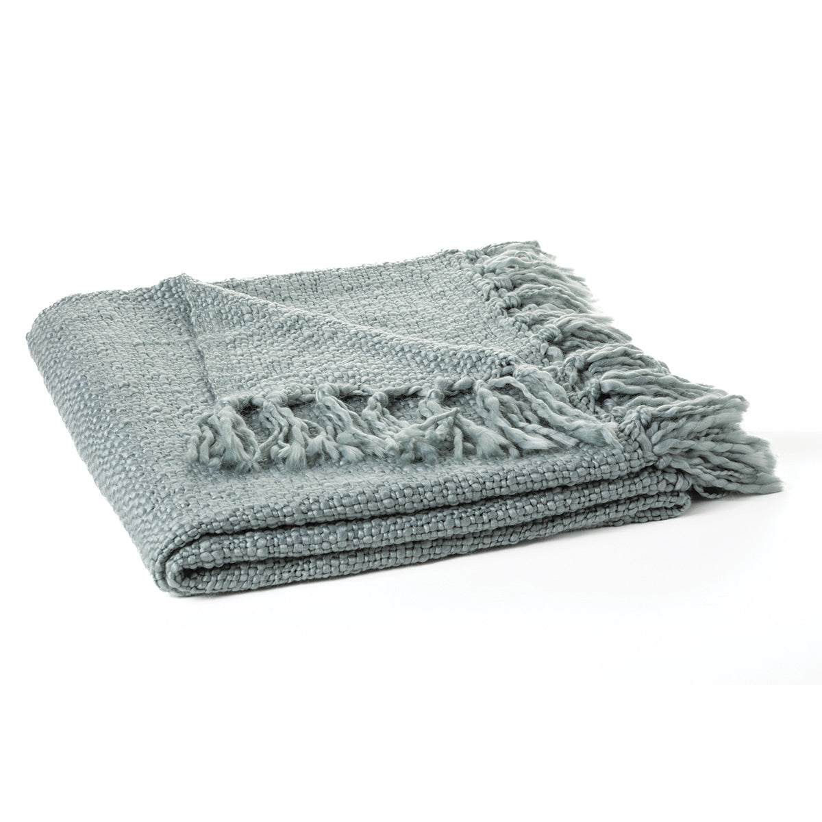Jeté en tricot bleu pâle Mollo