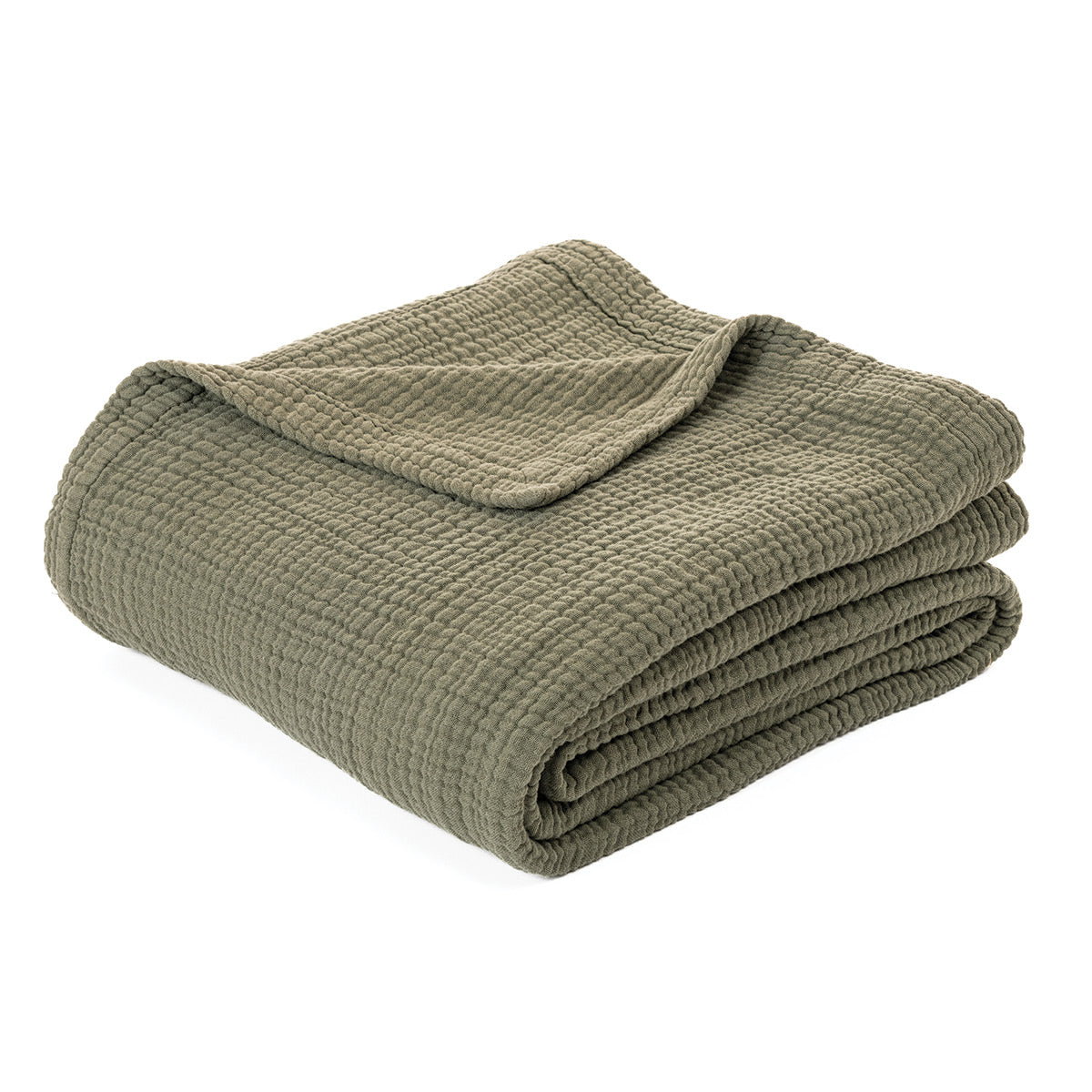 Couverture en mousseline de coton olive Popeye