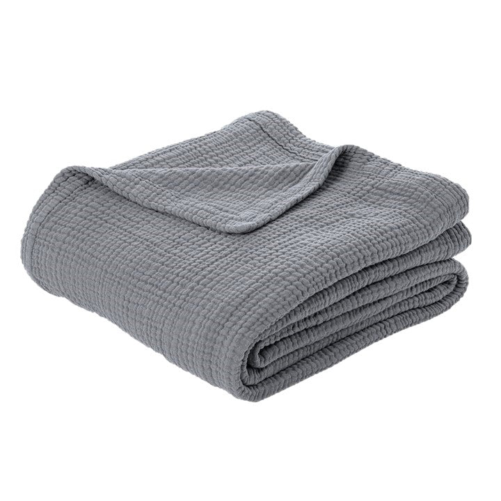 Couverture en mousseline de coton gris charcoal Popeye