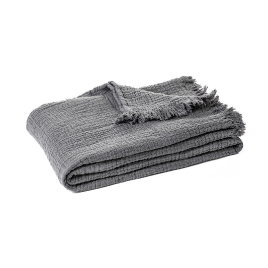 Jeté en mousseline de coton gris charcoal Popeye