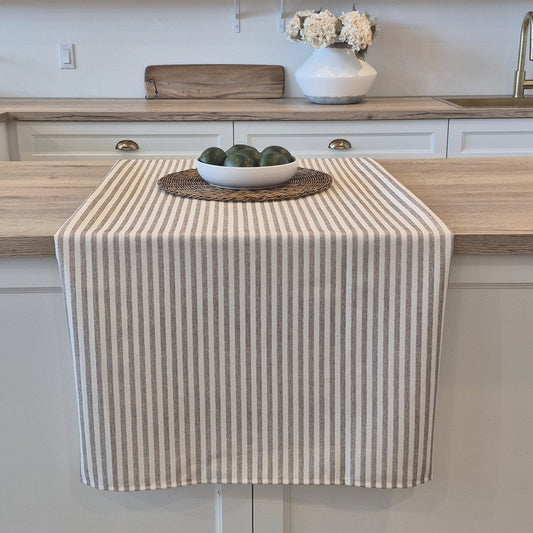 Nappe rayée taupe Seacoast