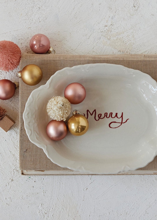 Plat  en grès avec bord | Merry