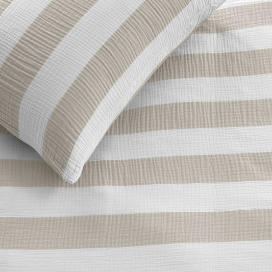 Housse de couette rayée naturel Stripe