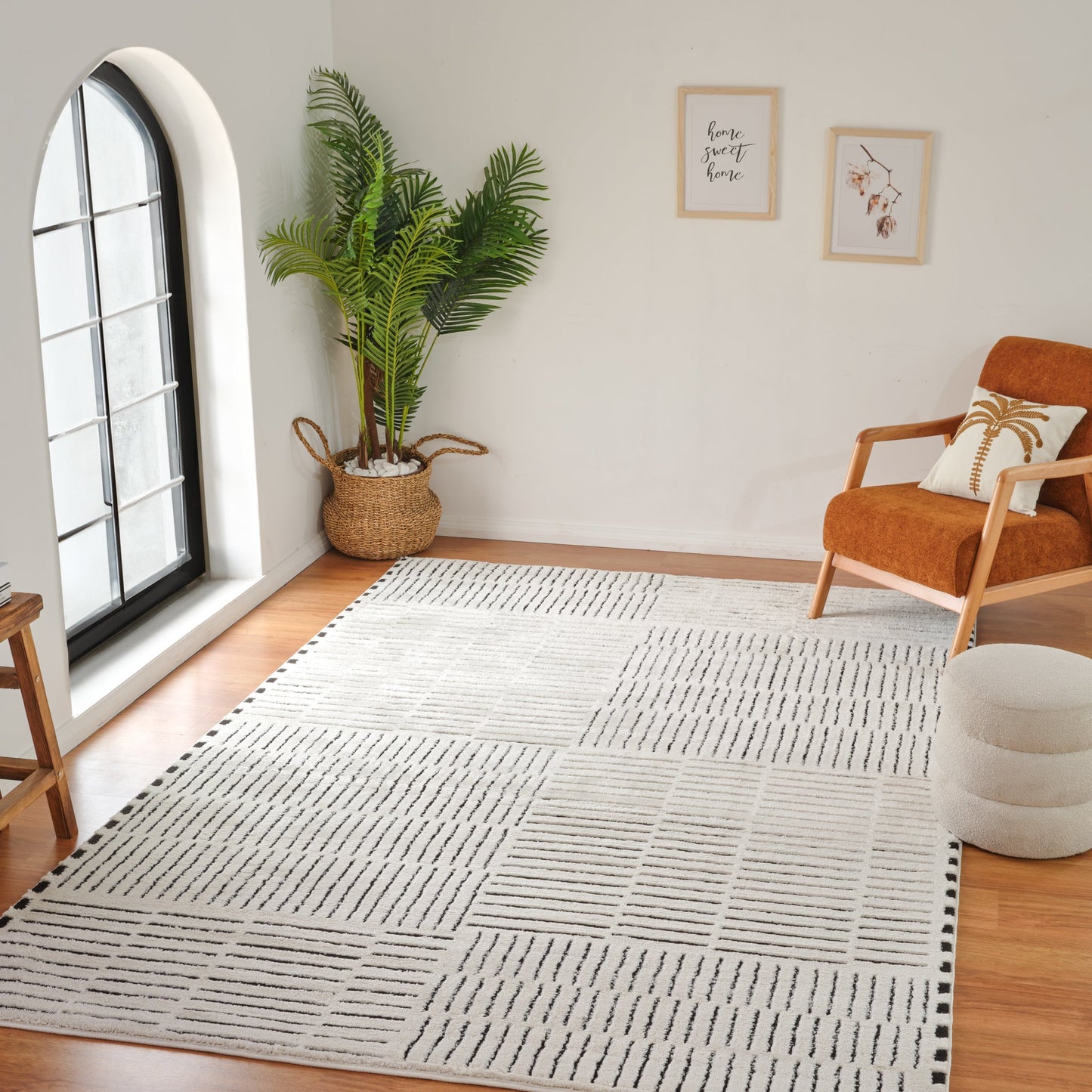 Tapis Domus Abstract Moderne | Crème etnoir