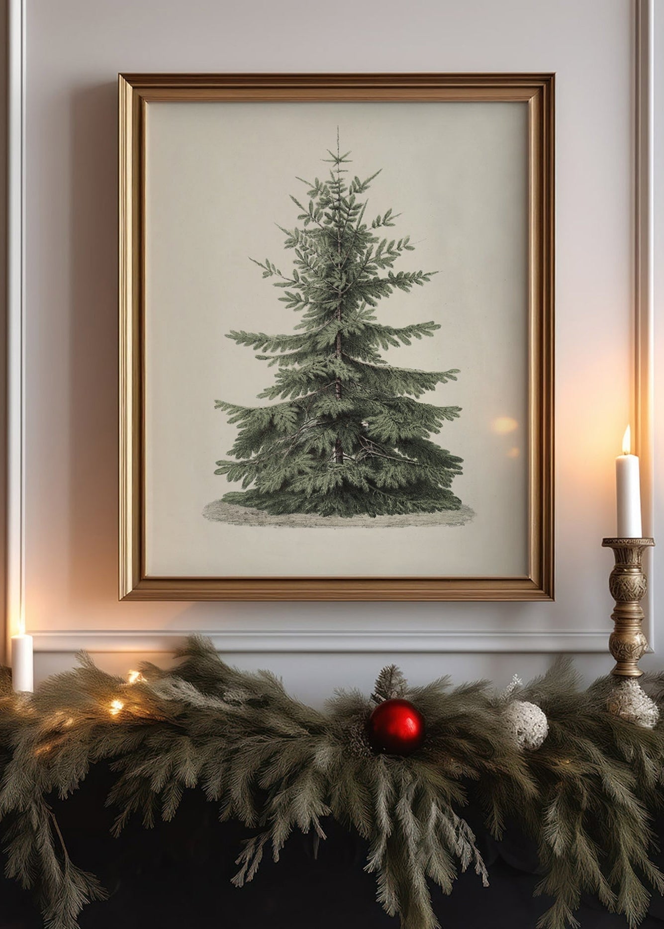 Affiche murale vintage d'arbre de Noël