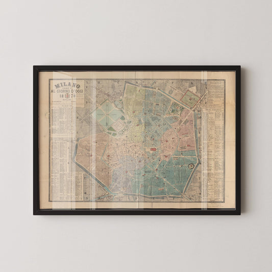 Carte vintage de Milan | Italie