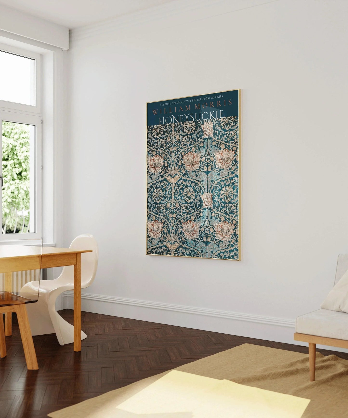 William Morris - Affiche Chèvrefeuille Bleu | Motif botanique vintage